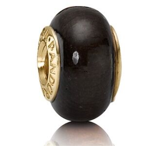 Pandora Coracao Wood and 14k Gold Charm